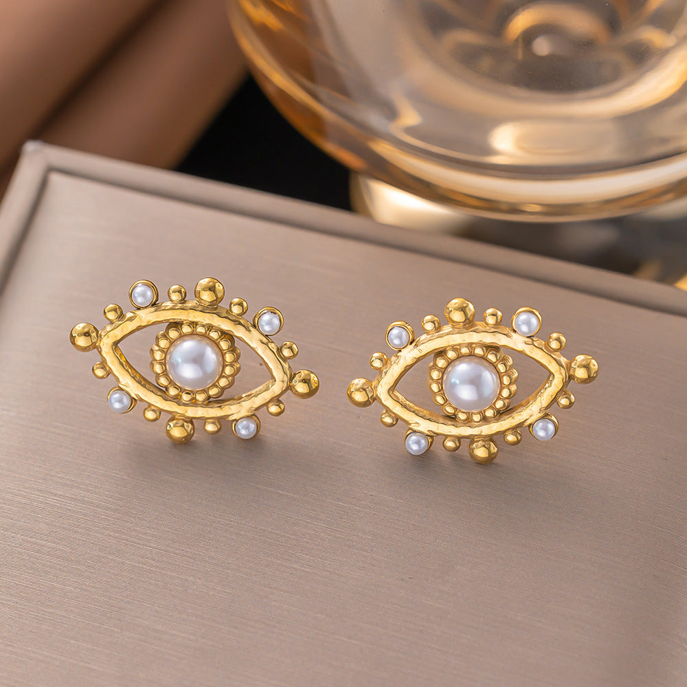 Wholesale Retro Temperament Flower High-grade Tassel Light Luxury Palace Style Pearl Earrings